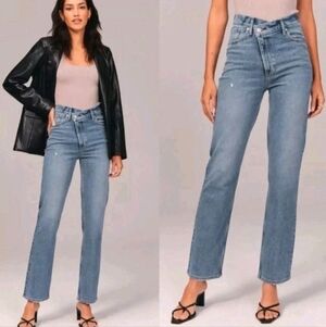 Abercrombie & Fitch The 90s Straight Ultra High Rise Criss Cross Waist! 26/2R